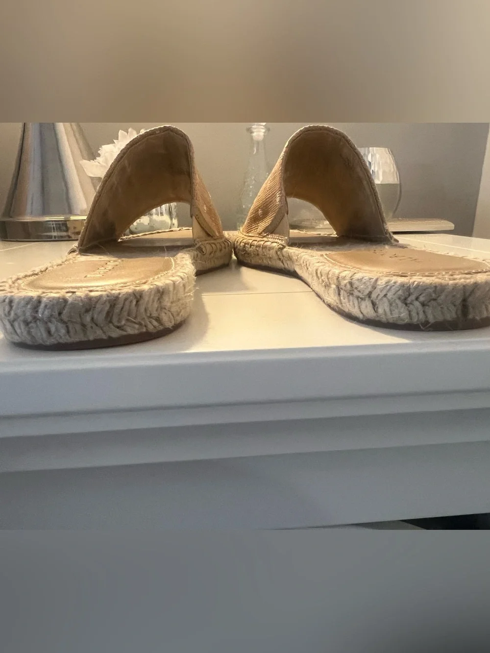 NWOB TALBOTS LLYSSA ESPADRILLE POLKA DOT SLIP ON SANDALS SZ 8
